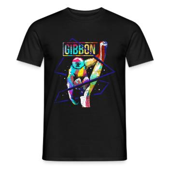 Gibbon-Polygon - Männer T-Shirt - Schwarz - Vorne - AI Model Male 178 light (178cm)