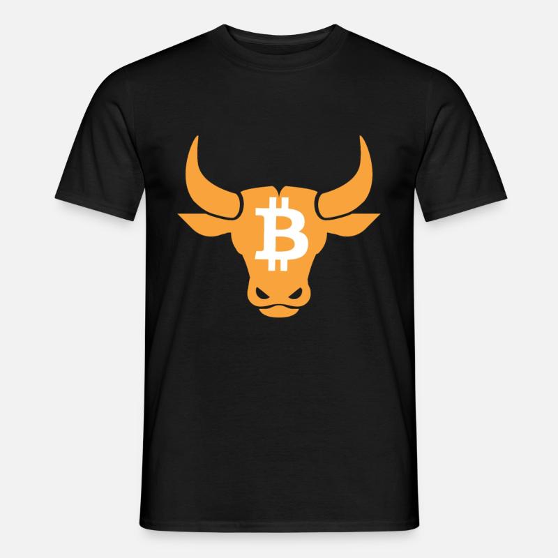 Bitcoin Kryptowährung Krypto Bulle - Männer T-Shirt - Schwarz