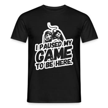 Gamer Gaming Gaming Video Games Pause - Men's T-Shirt - black - Front - AI Model Male 178 light (178cm)