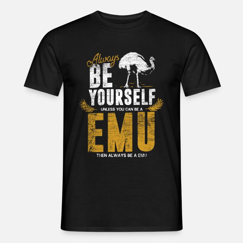 Emu Geschenk - Männer T-Shirt - Schwarz