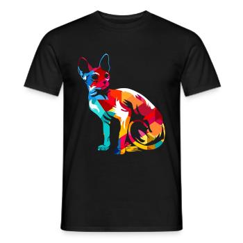 Sphynx Katze - Männer T-Shirt - Schwarz - Vorne - AI Model Male 178 light (178cm)