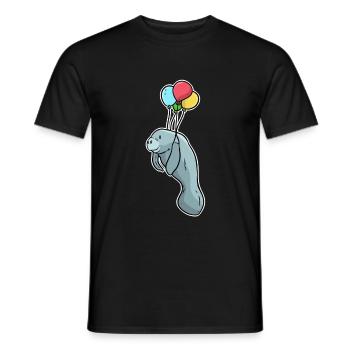 manatee - Men's T-Shirt - black - Front - AI Model Male 178 light (178cm)