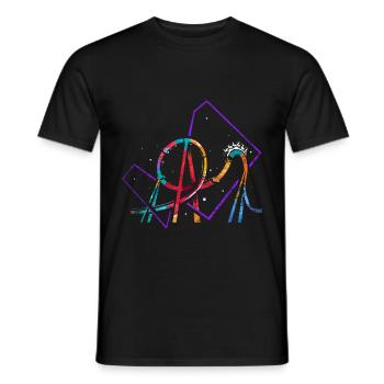 Roller coaster polygon gift - Men's T-Shirt - black - Front - AI Model Male 178 light (178cm)