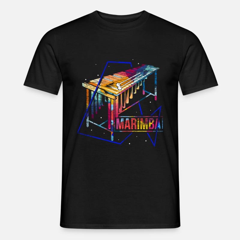 Marimba Polygon Geschenk - Männer T-Shirt - Schwarz
