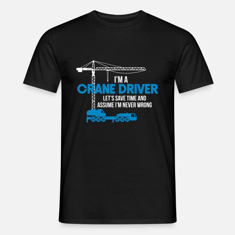 Kranführer - Männer T-Shirt - Schwarz