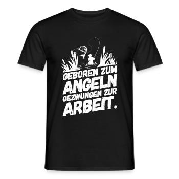 Fishing Fishing Funny Sayings Born - Men's T-Shirt - black - Front - AI Model Male 178 light (178cm)