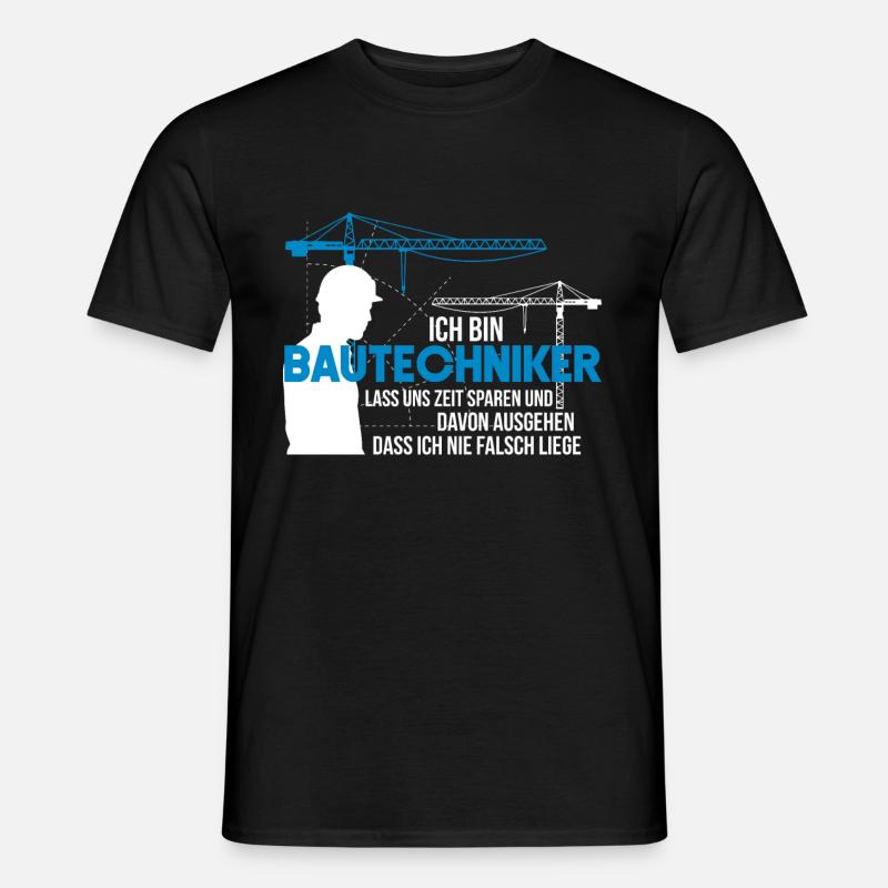 bautechniker - Männer T-Shirt - Schwarz