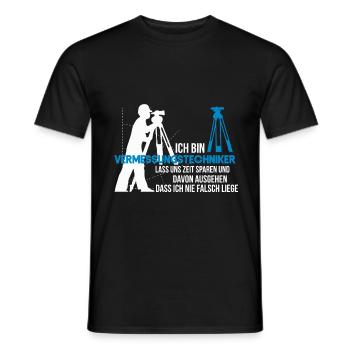 Vermessungstechniker - Männer T-Shirt - Schwarz - Vorne - AI Model Male 178 light (178cm)