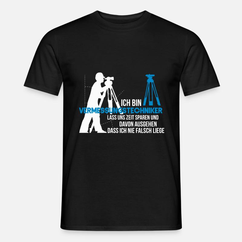 Vermessungstechniker - Männer T-Shirt - Schwarz