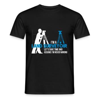 Landvermesser - Männer T-Shirt - Schwarz - Vorne - AI Model Male 178 light (178cm)