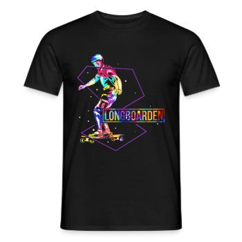 Longboards Polygon - Men's T-Shirt - black - Front - AI Model Male 178 light (178cm)