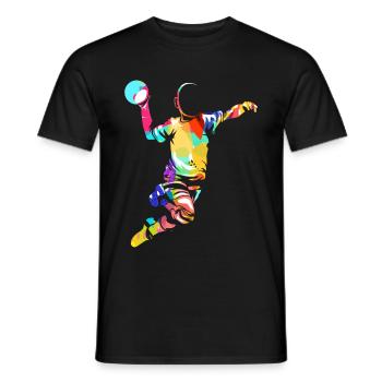 Cadeau de handball - T-shirt homme - noir - Devant - AI Model Male 178 light (178cm)