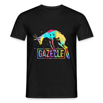 Polygone de gazelle - T-shirt homme - noir - Devant - AI Model Male 178 light (178cm)
