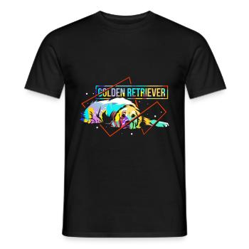 Golden retrievers - T-shirt homme - noir - Devant - AI Model Male 178 light (178cm)