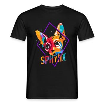 Sphynx - Männer T-Shirt - Schwarz - Vorne - AI Model Male 178 light (178cm)