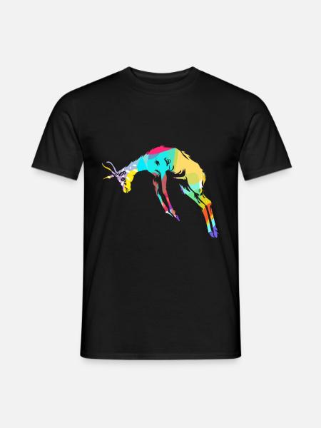 Gazelle polygon - Men's T-Shirt - black