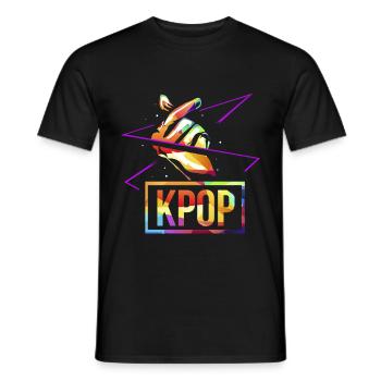 K-pop polygon - Men's T-Shirt - black - Front - AI Model Male 178 light (178cm)