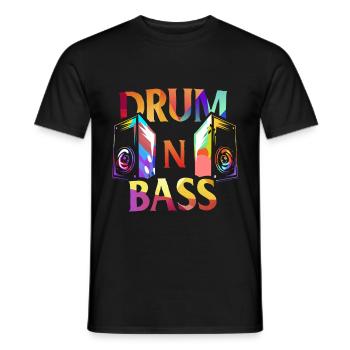 Cadeau Drum n Bass - T-shirt homme - noir - Devant - AI Model Male 178 light (178cm)