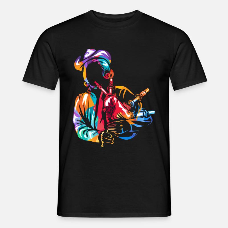 Dudelsack Geschenk - Männer T-Shirt - Schwarz