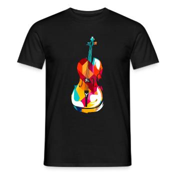 Cello polygon - Männer T-Shirt - Schwarz - Vorne - AI Model Male 178 light (178cm)