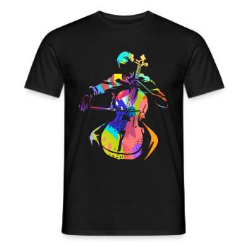Cadeau de violoncelle - T-shirt homme - noir - Devant - AI Model Male 178 light (178cm)
