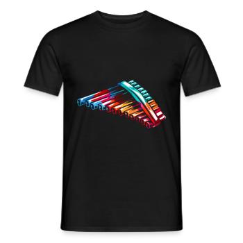 pan flute - Men's T-Shirt - black - Front - AI Model Male 178 light (178cm)