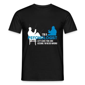 psychologue - T-shirt homme - noir - Devant - AI Model Male 178 light (178cm)