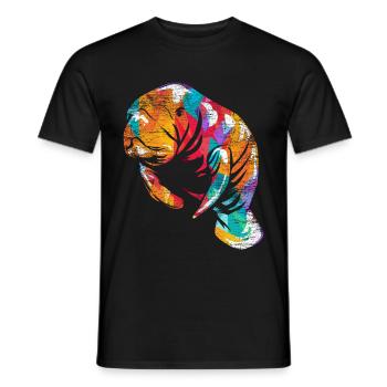 Manatee Dugong - Men's T-Shirt - black - Front - AI Model Male 178 light (178cm)