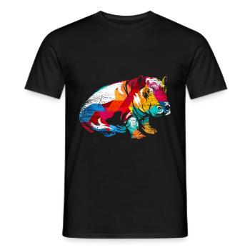 Hippopotamus - Men's T-Shirt - black - Front - AI Model Male 178 light (178cm)