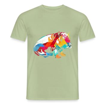 Hippopotame - T-shirt homme - vert sauge - Devant - AI Model Male 178 light (178cm)