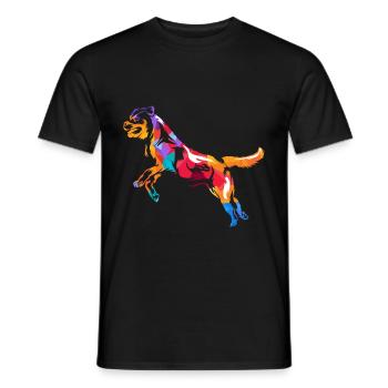 Rottweiler Polygon - Men's T-Shirt - black - Front - AI Model Male 178 light (178cm)