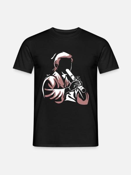 Shakuhachi Geschenk - Männer T-Shirt - Schwarz