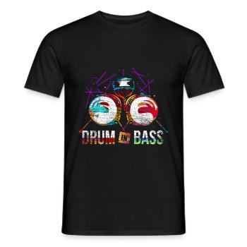 Cadeau Drum n Bass - T-shirt homme - noir - Devant - AI Model Male 178 light (178cm)