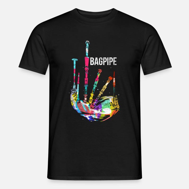 Dudelsack Geschenk - Männer T-Shirt - Schwarz