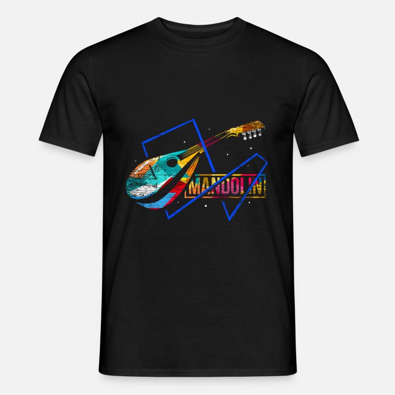 Mandoline Polygon Geschenk - Männer T-Shirt - Schwarz