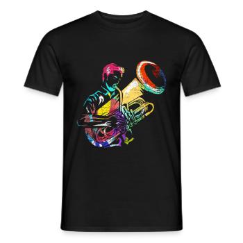 Tuba Gift - Men's T-Shirt - black - Front - AI Model Male 178 light (178cm)