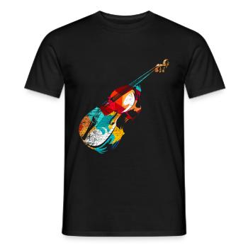 Double bass violin - Men's T-Shirt - black - Front - AI Model Male 178 light (178cm)