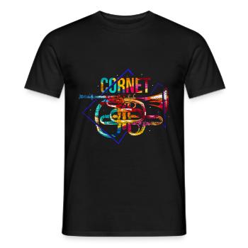 Kornett Polygon cadeau - T-shirt homme - noir - Devant - AI Model Male 178 light (178cm)