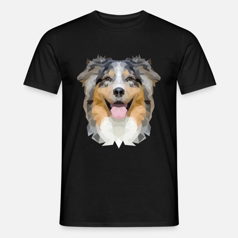 Australian Shepherd Polygon - Männer T-Shirt - Schwarz