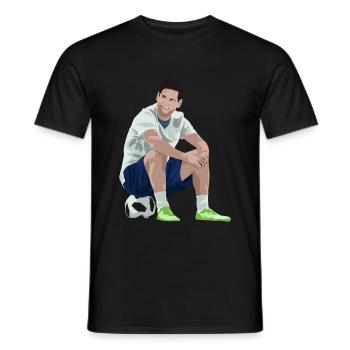 Sitting football - Men's T-Shirt - black - Front - AI Model Male 178 light (178cm)