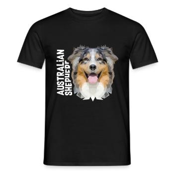 Australian Shepherd - T-shirt homme - noir - Devant - AI Model Male 178 light (178cm)