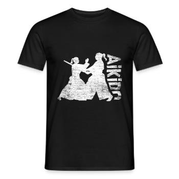 Aïkido combattante cadeau - T-shirt homme - noir - Devant - AI Model Male 178 light (178cm)