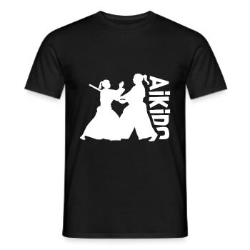 Combattante de l’Aïkido - T-shirt homme - noir - Devant - AI Model Male 178 light (178cm)