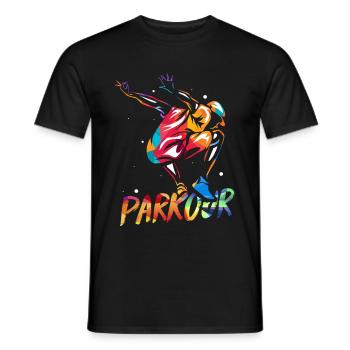 Parkour Traceur - Männer T-Shirt - Schwarz - Vorne - AI Model Male 178 light (178cm)