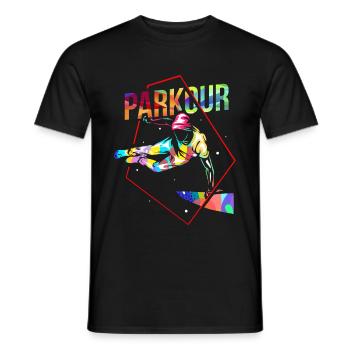 Parkour gift - Men's T-Shirt - black - Front - AI Model Male 178 light (178cm)