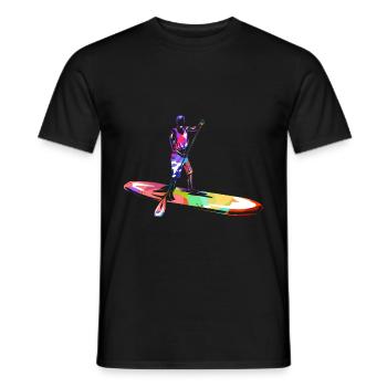 paddle boarding - Men's T-Shirt - black - Front - AI Model Male 178 light (178cm)