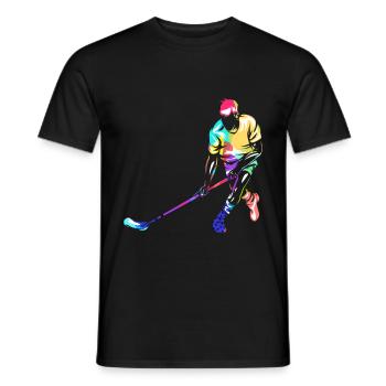 Floorball - T-shirt homme - noir - Devant - AI Model Male 178 light (178cm)