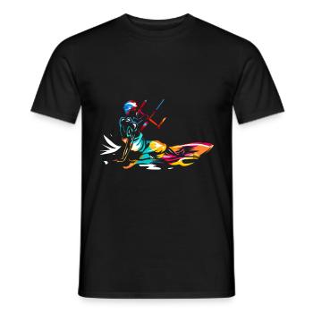 Kitesurfen - Männer T-Shirt - Schwarz - Vorne - AI Model Male 178 light (178cm)