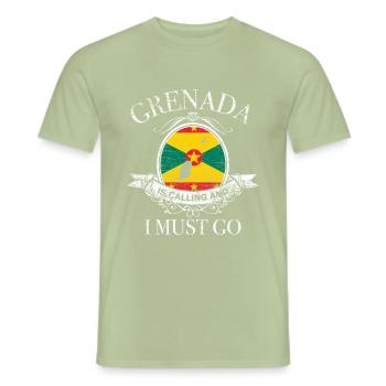 Grenada spice island gift - Men's T-Shirt - sage - Front - AI Model Male 178 light (178cm)