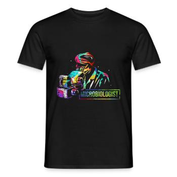 Microbiologist gift - Men's T-Shirt - black - Front - AI Model Male 178 light (178cm)